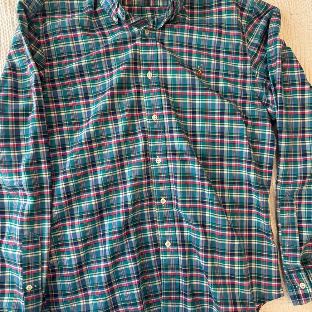 Ralph Lauren Blue and Green Plaid Shirt